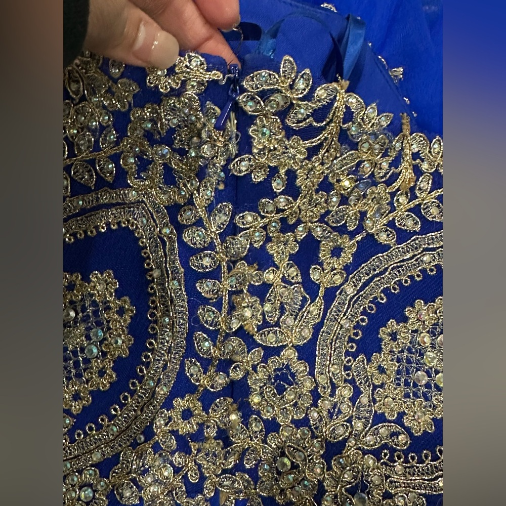Charming Formal Dress in Royal Blue with Silver Embellishments - Picture 10 of 10